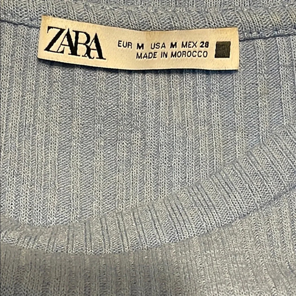 Zara Blue Ruffle Sleeve Blouse - Picture 6 of 6